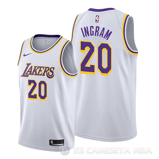 Camiseta Andre Ingram #20 Los Angeles Lakers Association Blanco - Haga un click en la imagen para cerrar